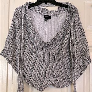 Forever 21 black and white print-mid rise shorts